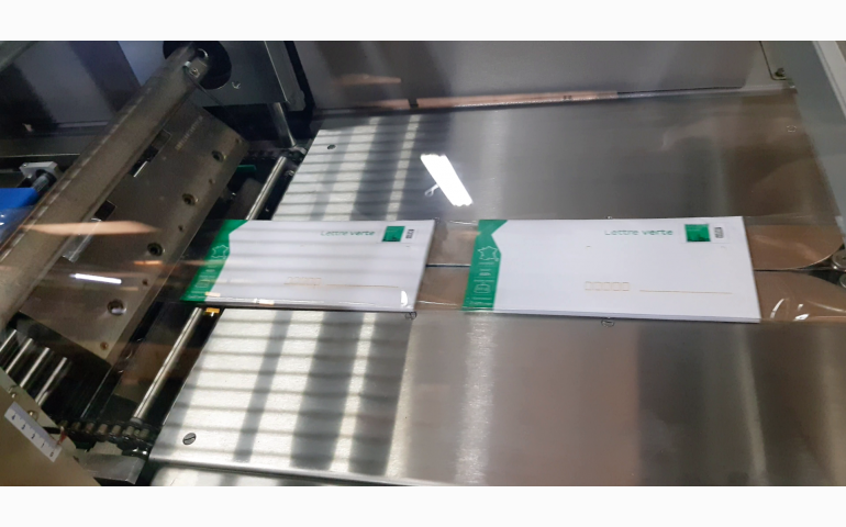 Installation d'une ensacheuse horizontale en Haute-Vienne (87). Emballage d'enveloppes.